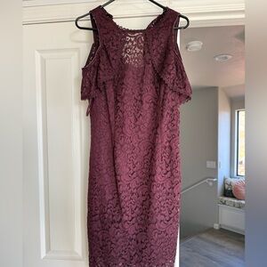White House Black Market Deep Red Lace Dress